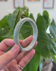 Baikalla "Half Round" Light Green Lavender Jadeite Jade Bangle Bracelet (66.3 mm) 