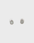 18k Classic White Gold Pear Diamond Earrings