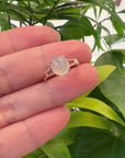 Baikalla™ 18k Rose Gold Natural Ice Jadeite Engagement Ring With Diamonds