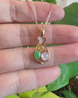 Baikalla™ "Money Sack" 18k Rose Gold Multi-Colored Jadeite Jade Diamond Pendant Necklace