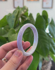 Baikalla "Half Round" Light Lavender Jadeite Jade Bangle Bracelet (60.4 mm) 