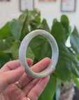 Baikalla "Half Round" Light Lavender Jadeite Jade Bangle Bracelet ( 66.3 mm) 