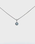 Baikalla Sterling Silver Round Aquamarine AAA Pendant Necklace