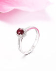 Baikalla Jewelry Gold Ruby Ring 18k White Gold & Natural A 3/4 Ruby Ring with Diamonds