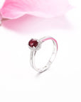 Baikalla Jewelry Gold Ruby Ring 18k White Gold & Natural A 3/4 Ruby Ring with Diamonds