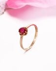 Baikalla Jewelry Gold Ruby Ring Baikalla™ 18k Rose Gold & Natural A 2/5 Ruby Ring with Diamonds