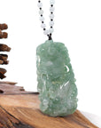 Baikalla Jewelry Jade Carving Necklace Baikalla™ "Soaring dragon" Natural Jadeite Jade Blue Green Pendant Necklace For Men, Collectibles