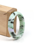 Baikalla Jewelry Jadeite Jade Bangle Bracelet Natural Jadeite Lavender Green Bangle Bracelet (54mm)