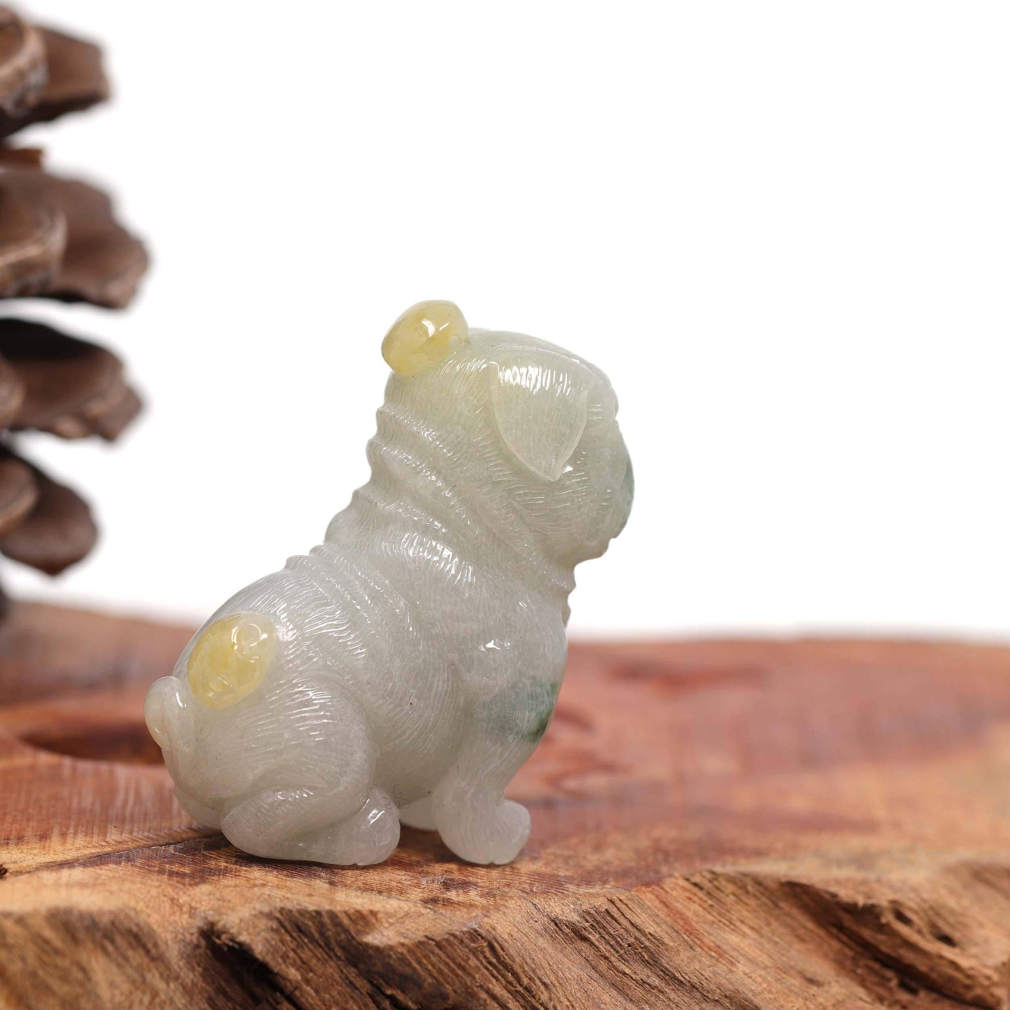 Baikalla Jewelry Jade Carving Necklace Baikalla™ Natural Jadeite Jade Shar Pei Dog Carving, Collectibles