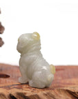 Baikalla Jewelry Jade Carving Necklace Baikalla™ Natural Jadeite Jade Shar Pei Dog Carving, Collectibles