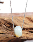 Baikalla Jewelry Jade Pendant Necklace Baikalla™ "Good Luck Button" Necklace Real Ice Blue Green Jade Lucky KouKou Pendant Necklace