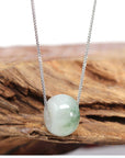 Baikalla Jewelry Jade Pendant Necklace Baikalla™ "Good Luck Button" Necklace Real Ice Blue Green Jade Lucky KouKou Pendant Necklace