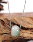 Baikalla Jewelry Jade Pendant Necklace Baikalla™ "Good Luck Button" Necklace Real Ice Blue Green Jade Lucky KouKou Pendant Necklace