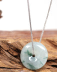 Baikalla Jewelry Jade Pendant Necklace Baikalla™ "Good Luck Button" Necklace Ice Blue Green Jadeite Jade Lucky KouKou Pendant Necklace