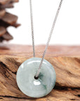 Baikalla Jewelry Jade Pendant Necklace Baikalla™ "Good Luck Button" Necklace Ice Blue Green Jadeite Jade Lucky KouKou Pendant Necklace