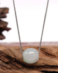 Baikalla Jewelry Jade Pendant Necklace Baikalla™ "Good Luck Button" Necklace Real Ice Blue Green Jade Lucky TongTong Pendant Necklace