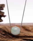 Baikalla Jewelry Jade Pendant Necklace Baikalla™ "Good Luck Button" Necklace Real Ice Blue Green Jade Lucky TongTong Pendant Necklace