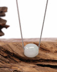 Baikalla Jewelry Jade Pendant Necklace Baikalla™ "Good Luck Button" Necklace Real Ice Blue Green Jade Lucky TongTong Pendant Necklace