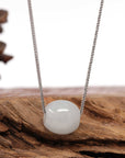 Baikalla Jewelry Jade Pendant Necklace Baikalla™ "Good Luck Button" Necklace Real Ice Blue Green Jade Lucky TongTong Pendant Necklace