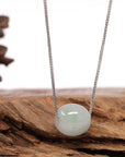 Baikalla Jewelry Jade Pendant Necklace Baikalla™ "Good Luck Button" Necklace Real Ice Blue Green Jade Lucky TongTong Pendant Necklace