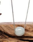 Baikalla Jewelry Jade Pendant Necklace Baikalla™ "Good Luck Button" Necklace Real Ice Blue Green Jade Lucky TongTong Pendant Necklace