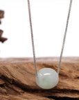 Baikalla Jewelry Jade Pendant Necklace Baikalla™ "Good Luck Button" Necklace Real Ice Blue Green Jade Lucky TongTong Pendant Necklace