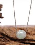 Baikalla Jewelry Jade Pendant Necklace Baikalla™ "Good Luck Button" Necklace Real Ice Blue Green Jade Lucky TongTong Pendant Necklace