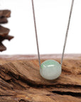 Baikalla Jewelry Jade Pendant Necklace Baikalla™ "Good Luck Button" Necklace Real Ice Blue Green Jade Lucky TongTong Pendant Necklace