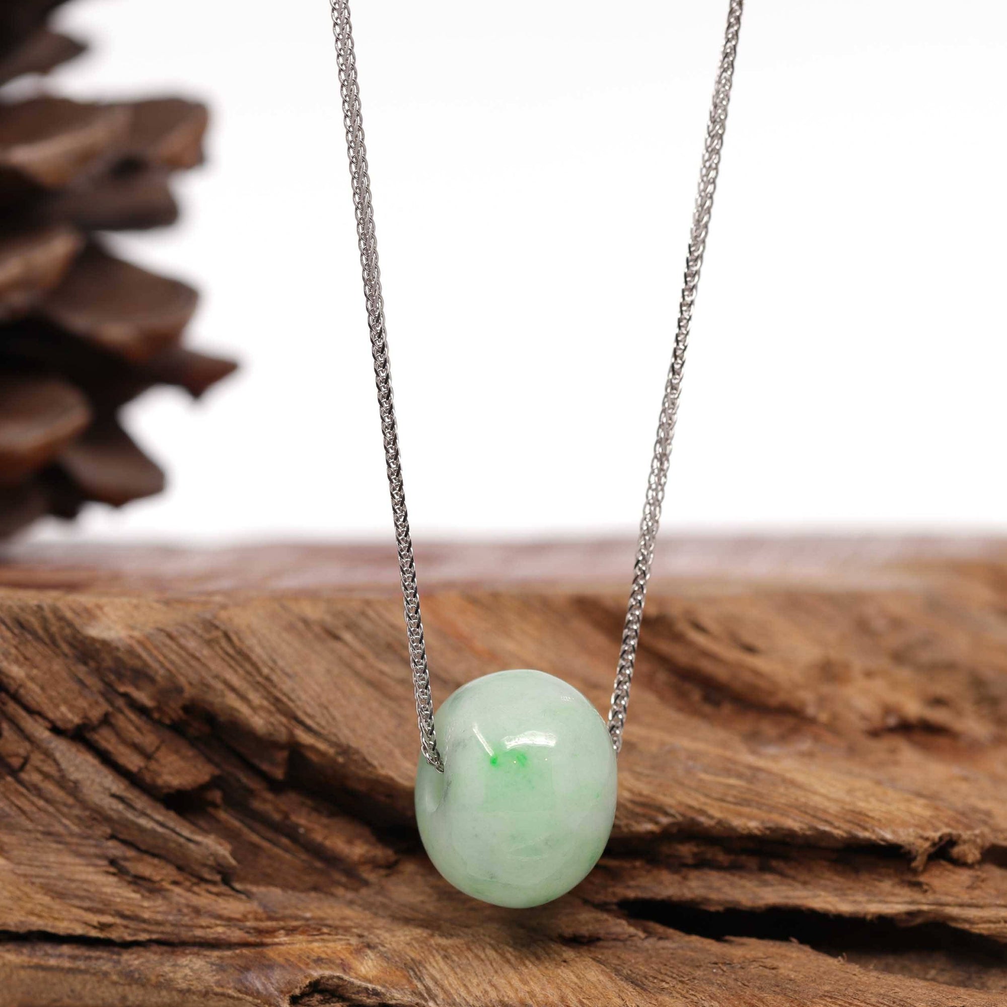 Baikalla Jewelry Jade Pendant Necklace Baikalla™ "Good Luck Button" Necklace Real Rich Green Jade Lucky KouKou Pendant Necklace