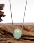 Baikalla Jewelry Jade Pendant Necklace Baikalla™ "Good Luck Button" Necklace Real Rich Green Jade Lucky KouKou Pendant Necklace