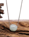 Baikalla Jewelry Jade Pendant Necklace Baikalla™ "Good Luck Button" Necklace Real Ice Blue Green Jade Lucky KouKou Pendant Necklace