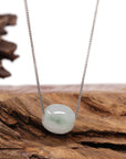 Baikalla Jewelry Jade Pendant Necklace Baikalla™ "Good Luck Button" Necklace Real Ice Blue Green Jade Lucky KouKou Pendant Necklace