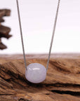 Baikalla Jewelry Jade Pendant Necklace Baikalla™ "Good Luck Button" Necklace Real Lavender Jade Lucky TongTong Pendant Necklace