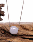 Baikalla Jewelry Jade Pendant Necklace Baikalla™ "Good Luck Button" Necklace Real Lavender Jade Lucky TongTong Pendant Necklace