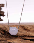 Baikalla Jewelry Jade Pendant Necklace Baikalla™ "Good Luck Button" Necklace Real Lavender Jade Lucky TongTong Pendant Necklace