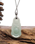 Baikalla Jewelry Jade Buddha Pendant Baikalla™ "Laughing Buddha" Genuine Green Jadeite Buddha Pendant Necklace With Silver  Bail