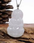 Baikalla Jewelry Jadeite Jade Buddha & Guanyin Genuine Burmese Lavender Jadeite Jade Guanyin Pendant Necklace