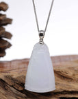 Baikalla Jewelry Jade Pendant Necklace Genuine Burmese Lavender Jadeite Jade Bamboo Pendant Necklace