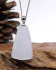 Baikalla Jewelry Jade Pendant Necklace Genuine Burmese Lavender Jadeite Jade Bamboo Pendant Necklace