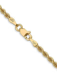 Baikalla Jewelry 14K Yellow Gold Chain 14K 2.5 mm Solid Diamond-cut Rope with Lobster Clasp Gold Chain