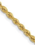 Baikalla Jewelry 14K Yellow Gold Chain 14K 2.5 mm Solid Diamond-cut Rope with Lobster Clasp Gold Chain