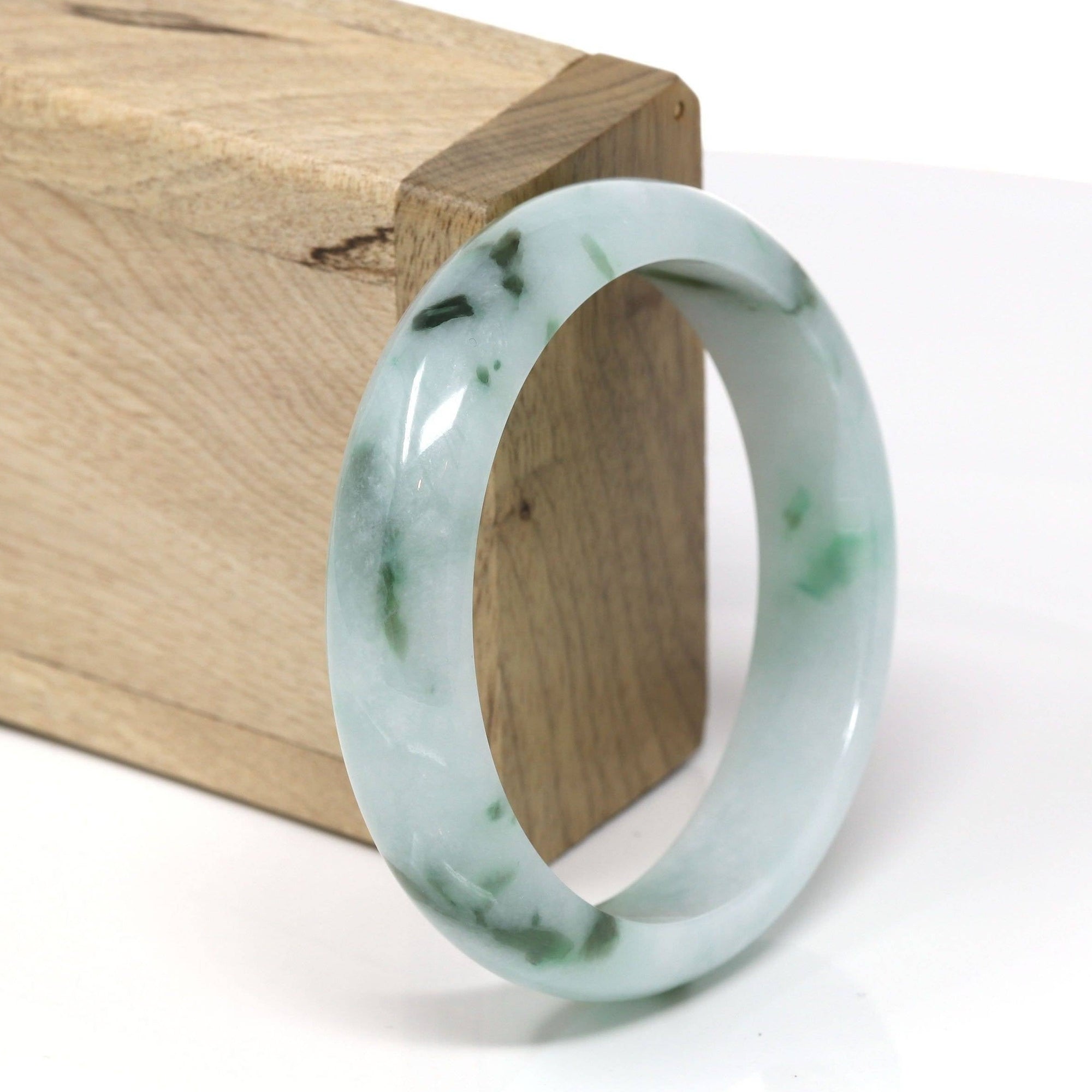 Baikalla Jewelry Jadeite Jade Bangle Bracelet Genuine Burmese Jadeite Jade Bangle Bracelet (56.2 mm) 