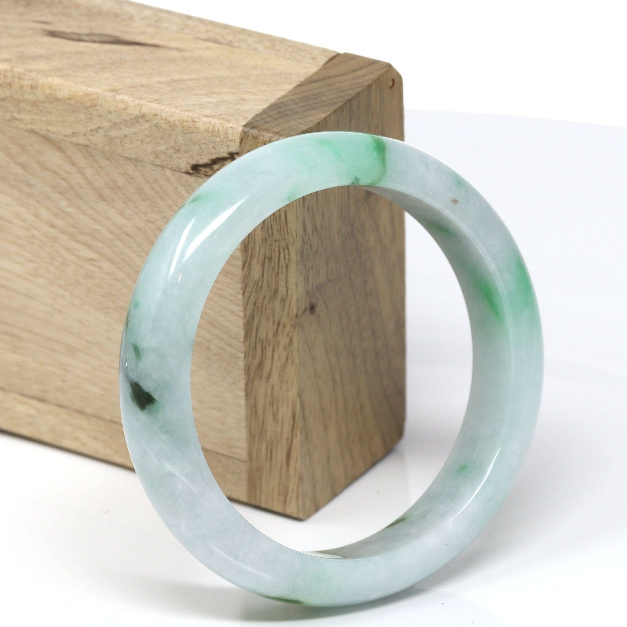 Baikalla Jewelry Jadeite Jade Bangle Bracelet Genuine Burmese Jadeite Jade Bangle Bracelet (55.8 mm) #543