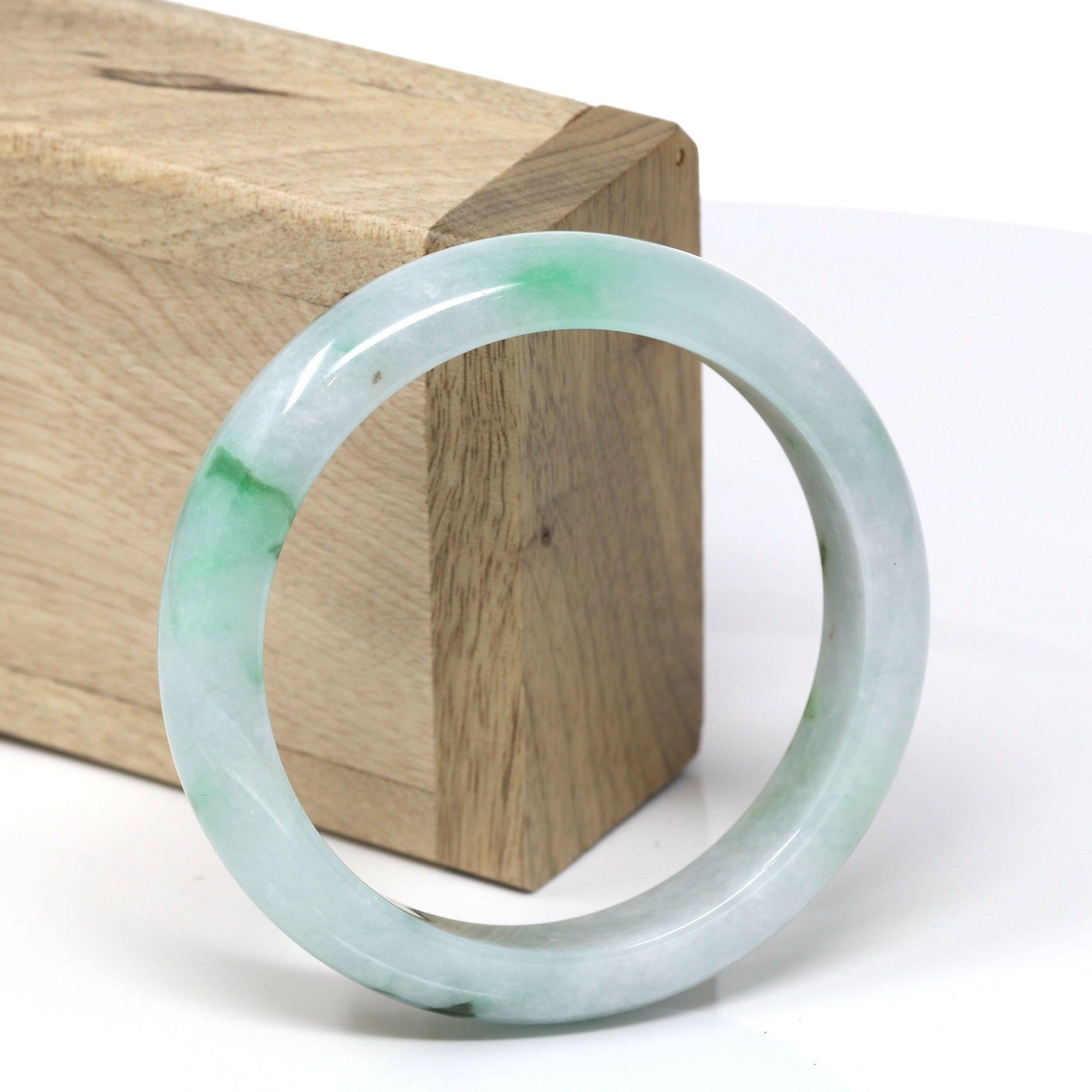 Baikalla Jewelry Jadeite Jade Bangle Bracelet Genuine Burmese Jadeite Jade Bangle Bracelet (55.8 mm) #543