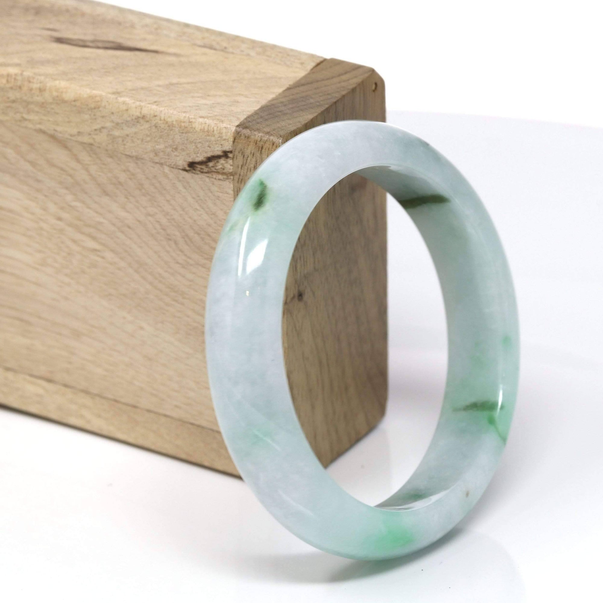 Baikalla Jewelry Jadeite Jade Bangle Bracelet Genuine Burmese Jadeite Jade Bangle Bracelet (55.8 mm) 