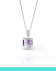 Baikalla Jewelry Silver Amethyst Necklace Baikalla™ Classic Sterling Silver Natural Amethyst Citrine Pendant Necklace With CZ