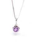 Baikalla Jewelry Silver Amethyst Necklace Amethyst Baikalla™ Classic Sterling Silver Natural Amethyst Citrine Garnet Necklace With CZ