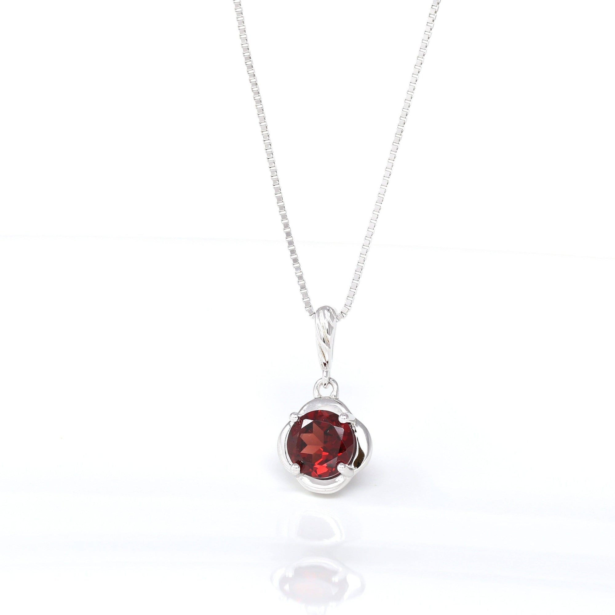 Baikalla Jewelry Silver Amethyst Necklace Garnet Baikalla™ Classic Sterling Silver Natural Amethyst Citrine Garnet Necklace With CZ