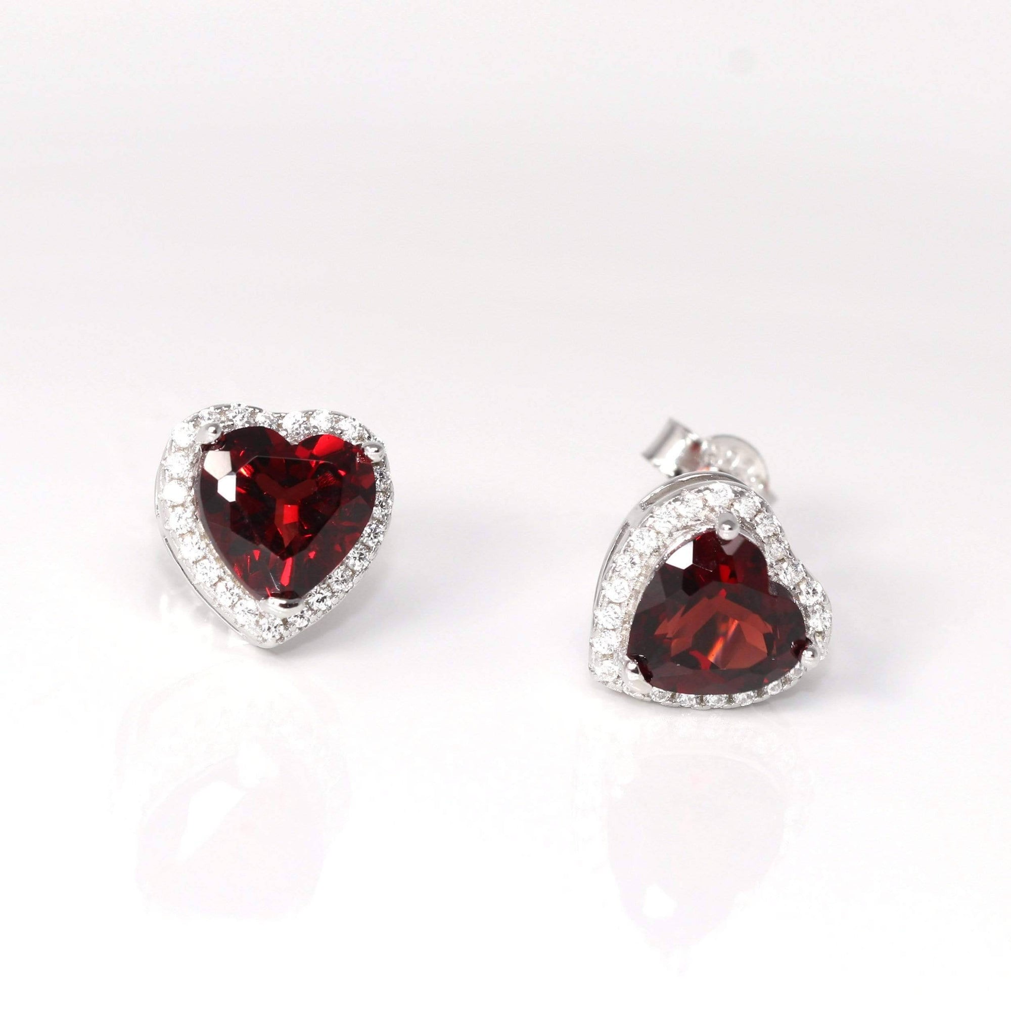 Baikalla Jewelry Silver Gemstones Earrings Garnet Baikalla™ Classic Sterling Silver Natural Amethyst Citrine Garnet Earrings With CZ