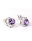 Baikalla Jewelry Silver Gemstones Earrings Amethyst Baikalla™ Classic Sterling Silver Natural Amethyst Citrine Garnet Earrings With CZ